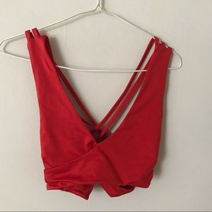 Red Criss Cross Crop Top